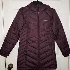 Columbia Burgundy Quilted Hooded Winter Jacket – Size: L Youth (14/16)